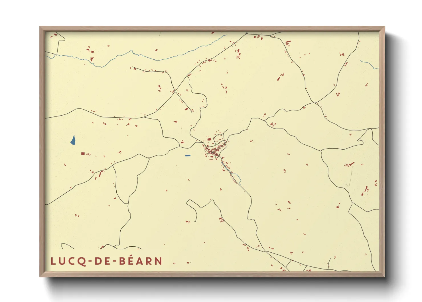 Une affiche de carte sur Lucq-de-Béarn