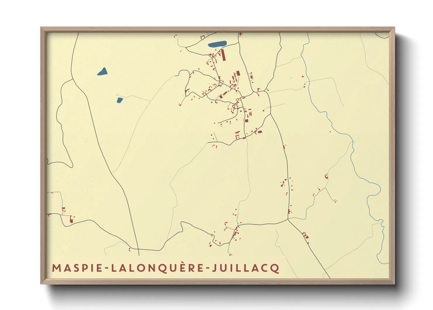 Une affiche de carte sur Maspie-Lalonquère-Juillacq