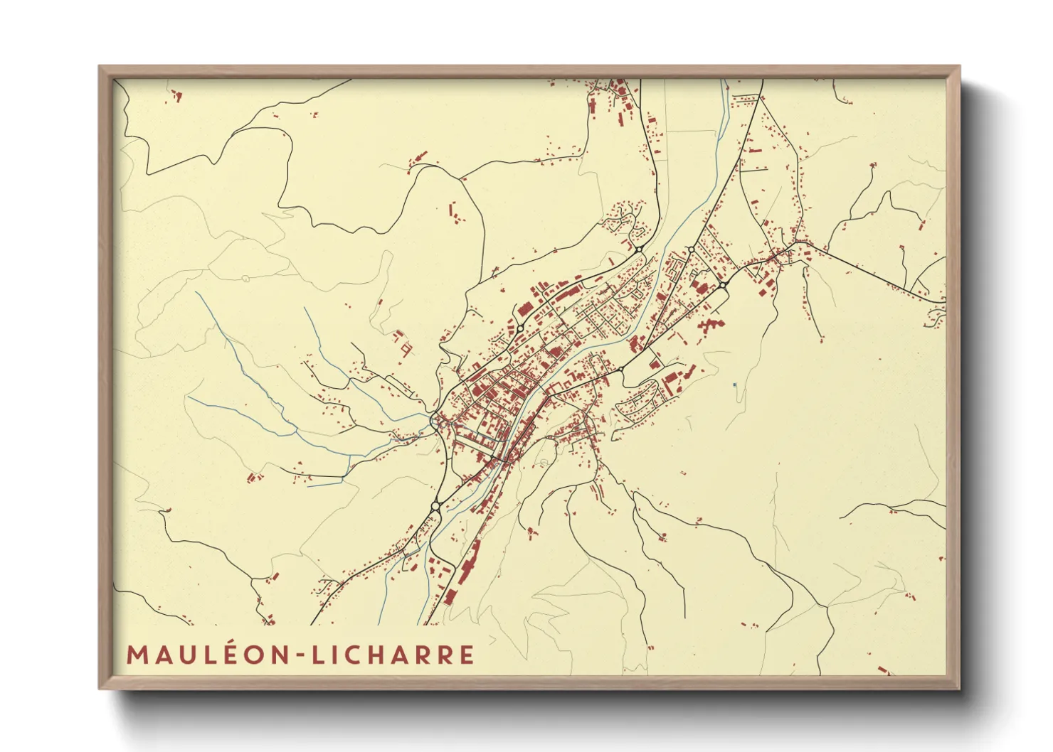 Une affiche de carte sur Mauléon-Licharre