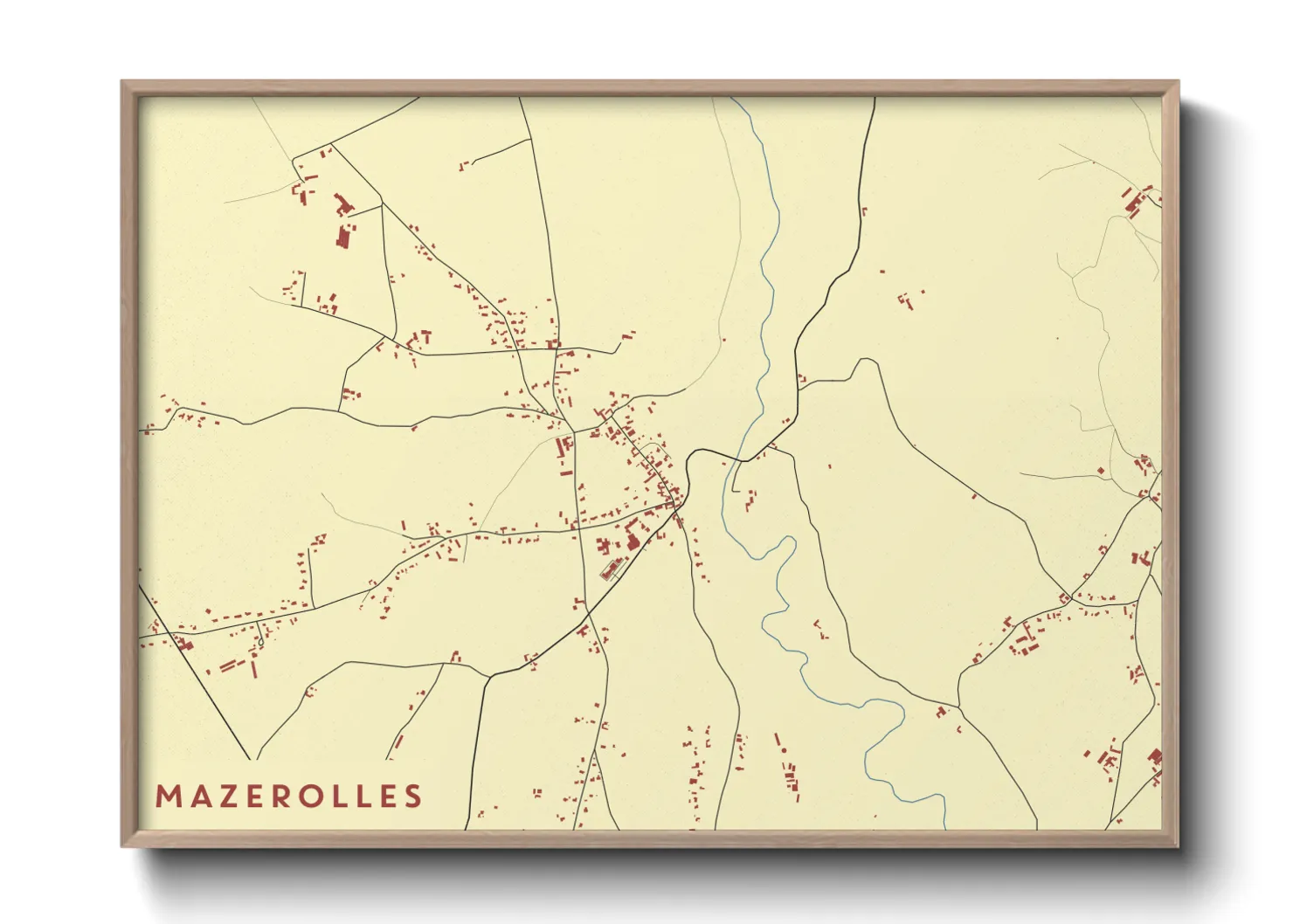 Une affiche de carte sur Mazerolles