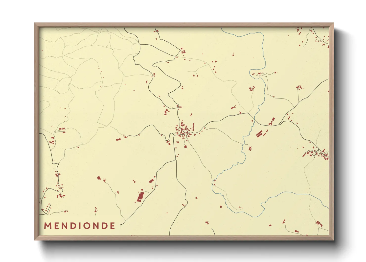 Une affiche de carte sur Mendionde