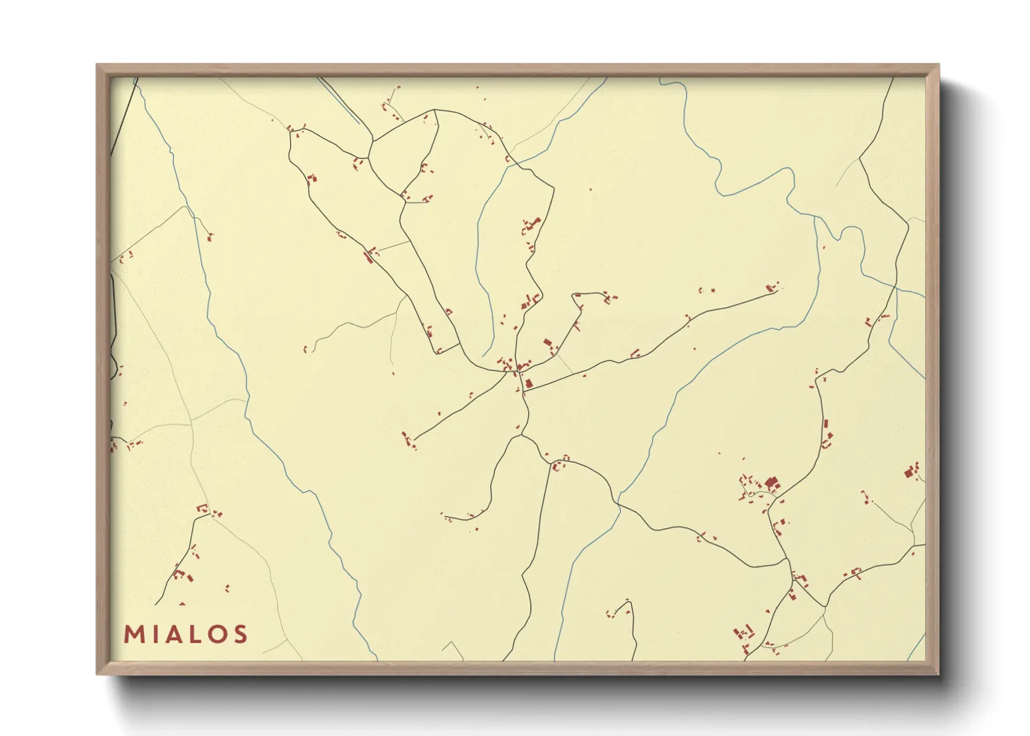 Une affiche de carte sur Mialos