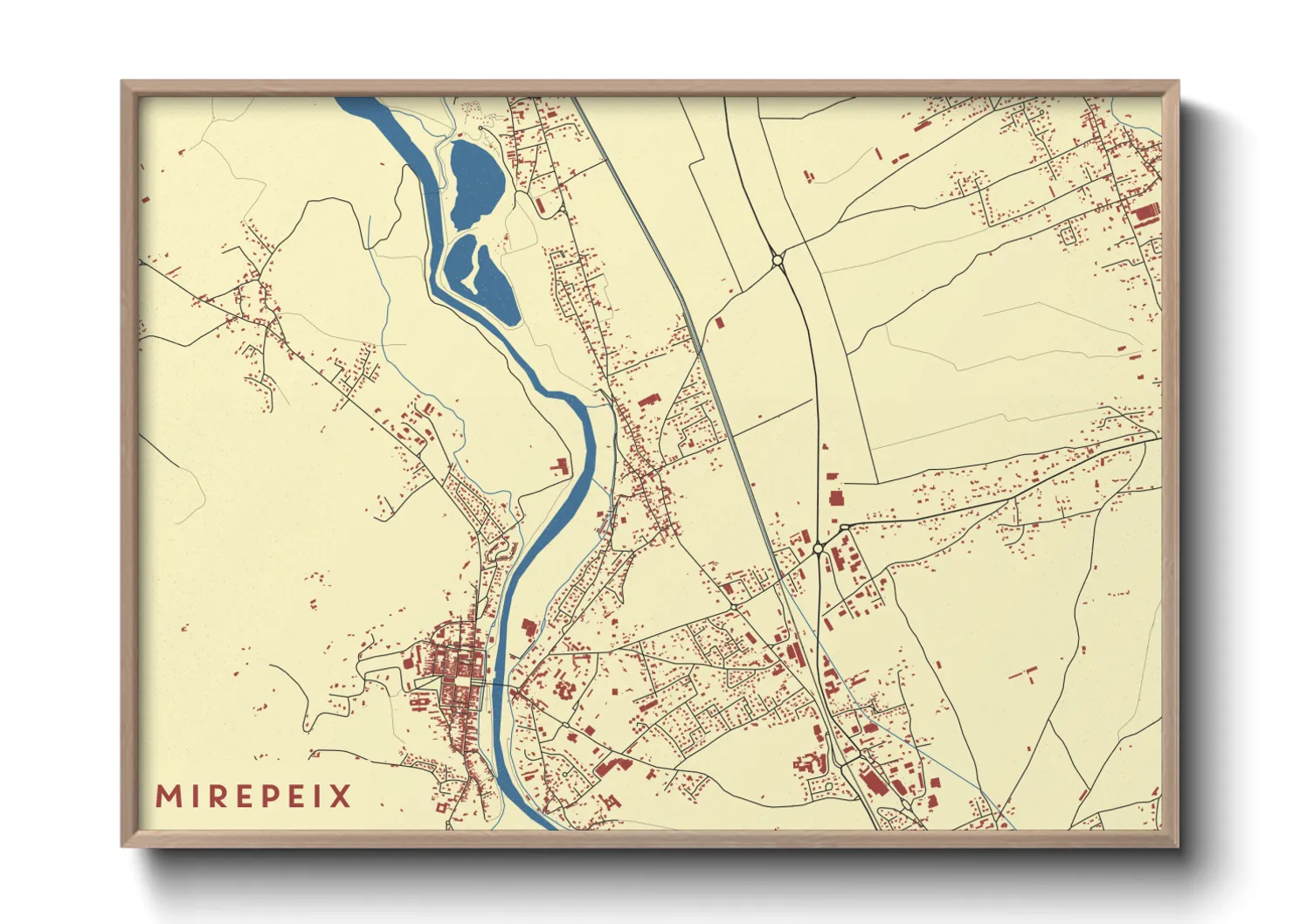 Une affiche de carte sur Mirepeix