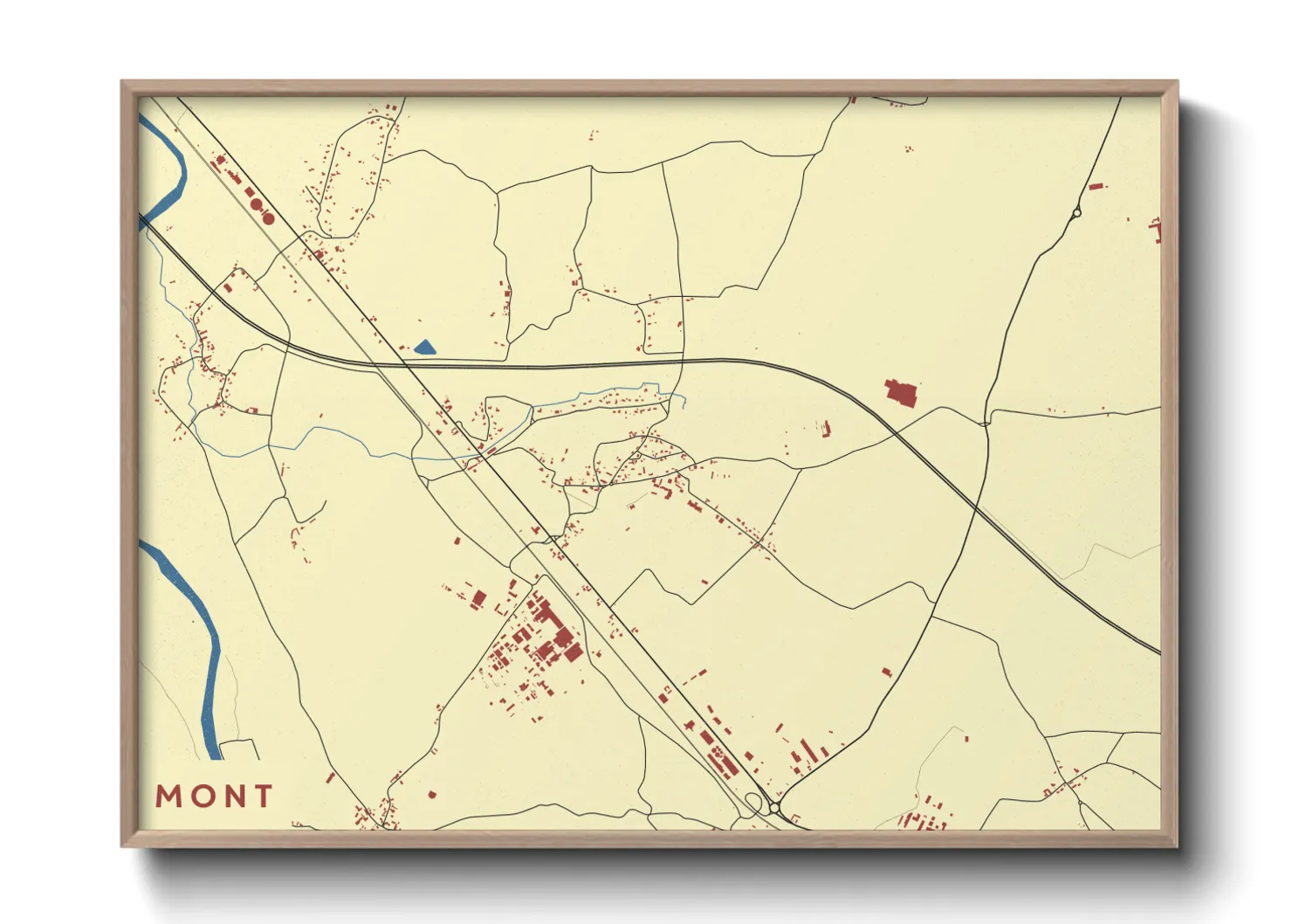 Une affiche de carte sur Mont