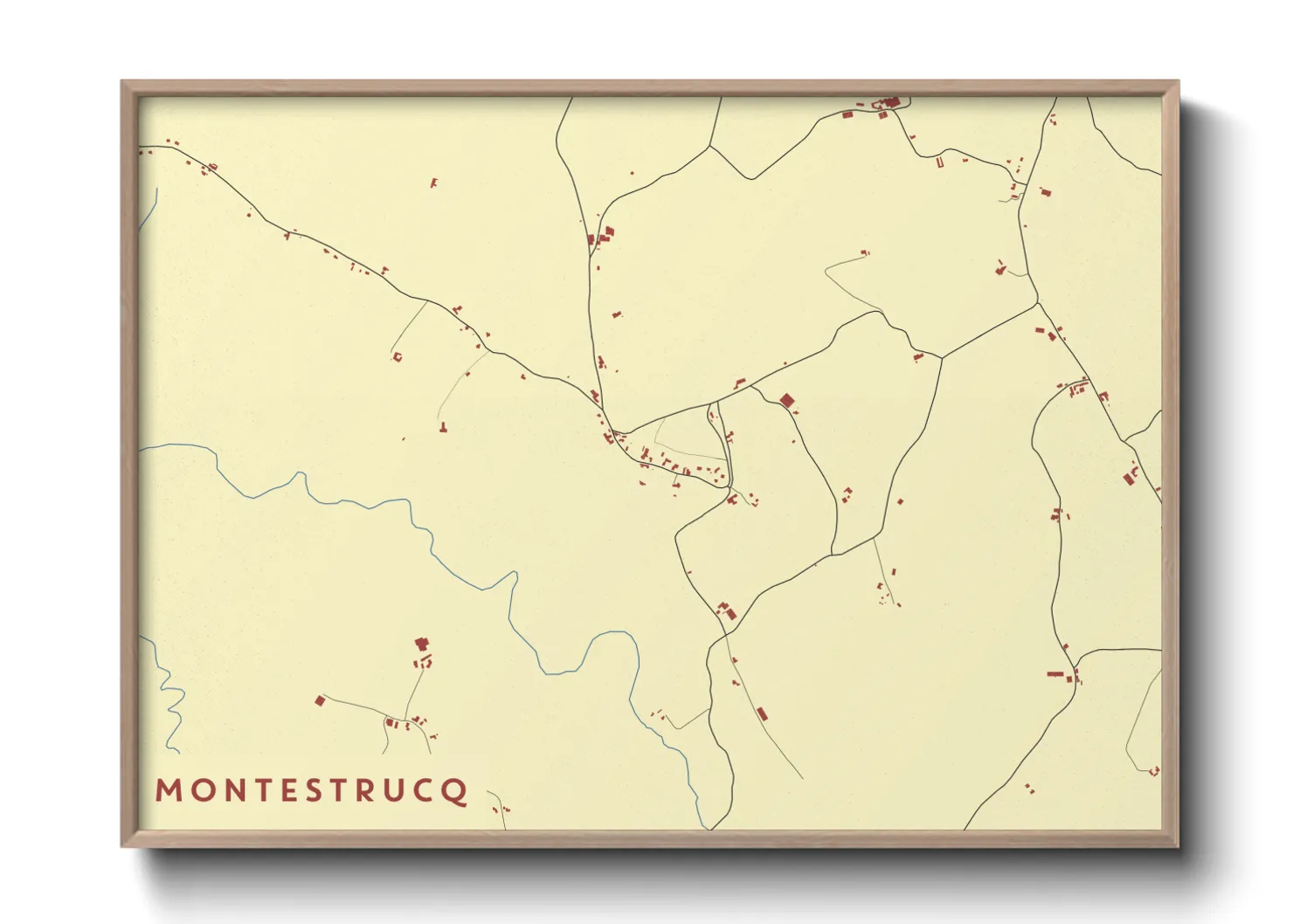 Une affiche de carte sur Montestrucq