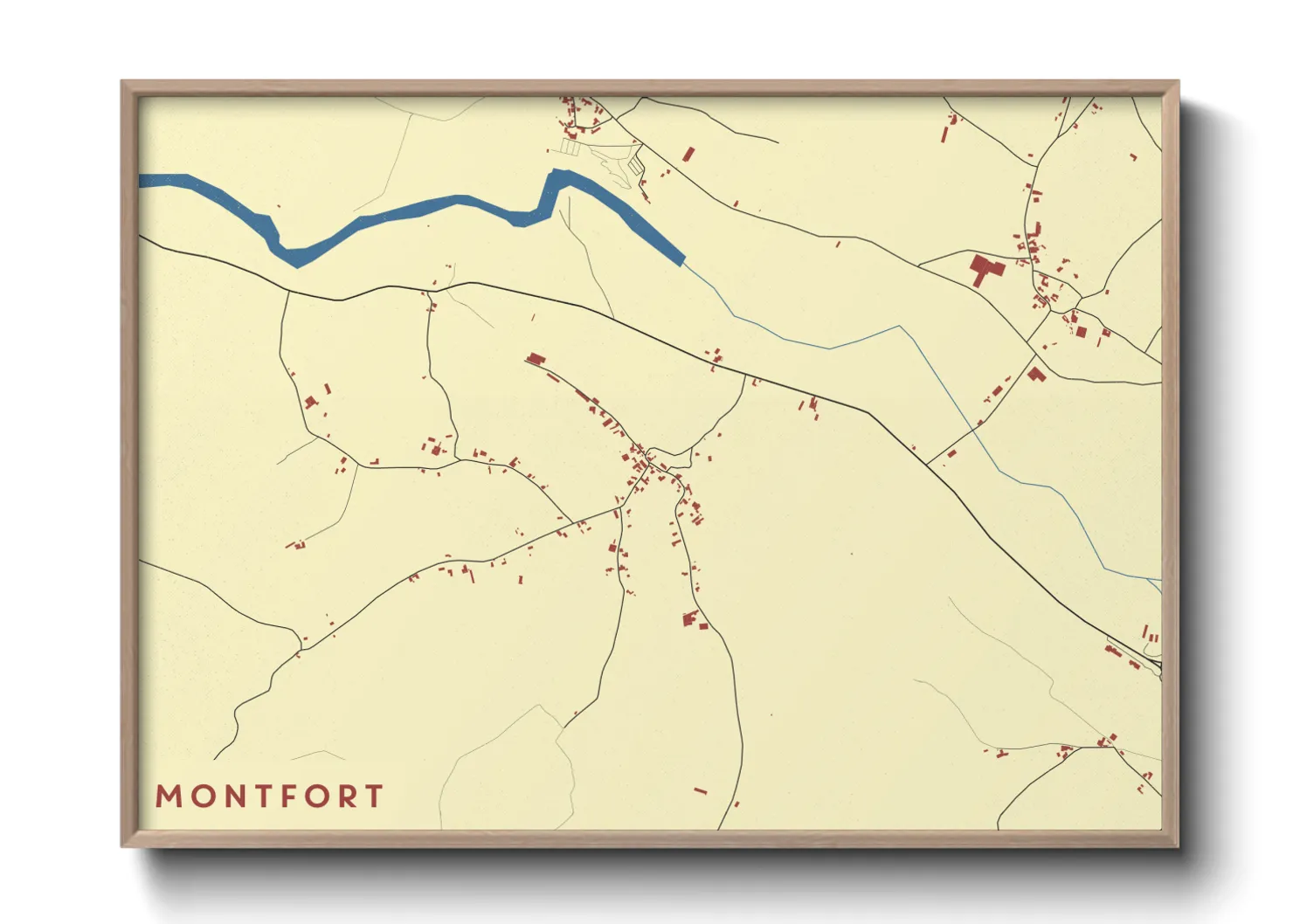 Une affiche de carte sur Montfort