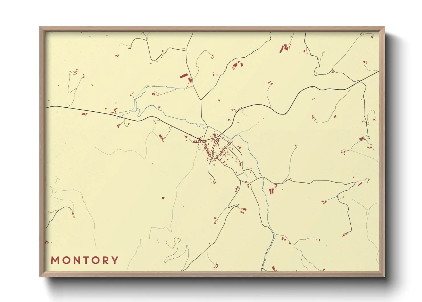 Une affiche de carte sur Montory