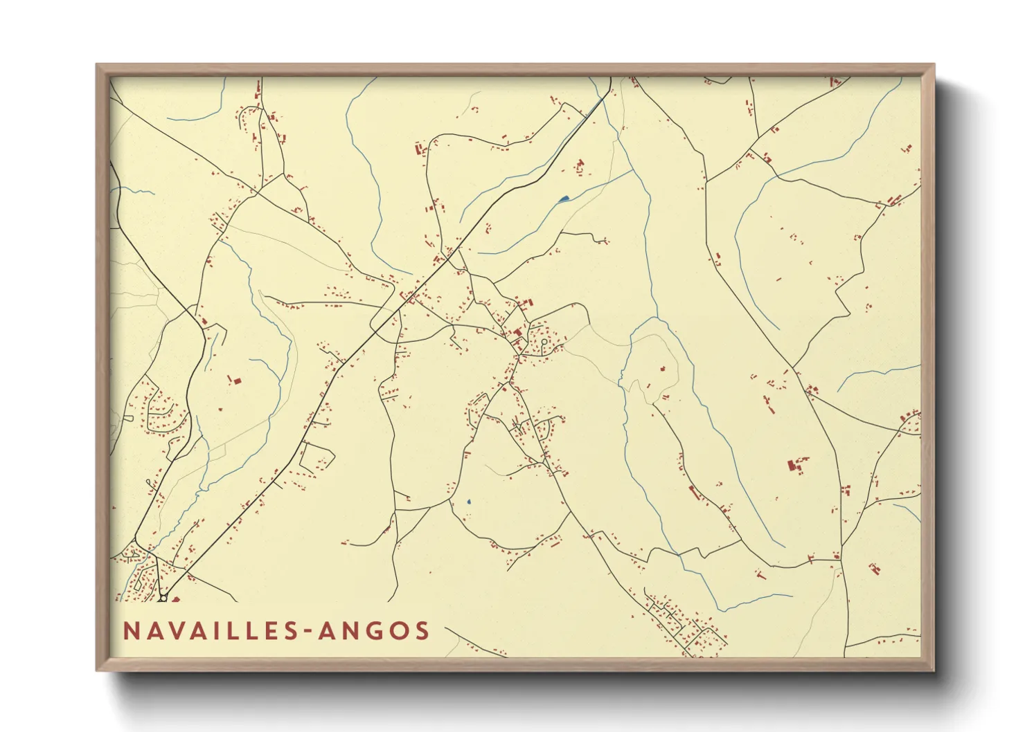 Une affiche de carte sur Navailles-Angos