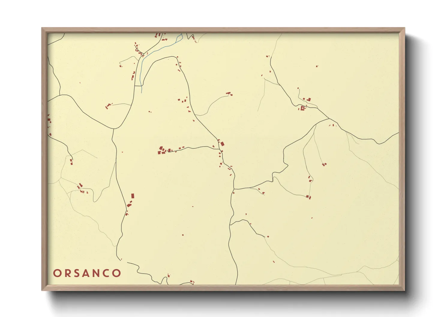 Une affiche de carte sur Orsanco