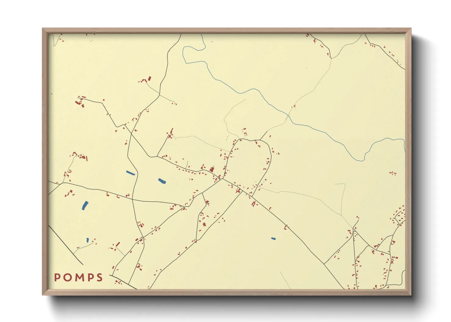 Une affiche de carte sur Pomps