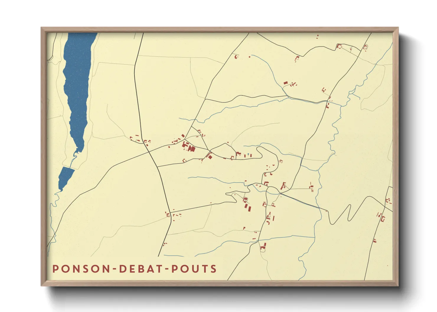 Une affiche de carte sur Ponson-Debat-Pouts