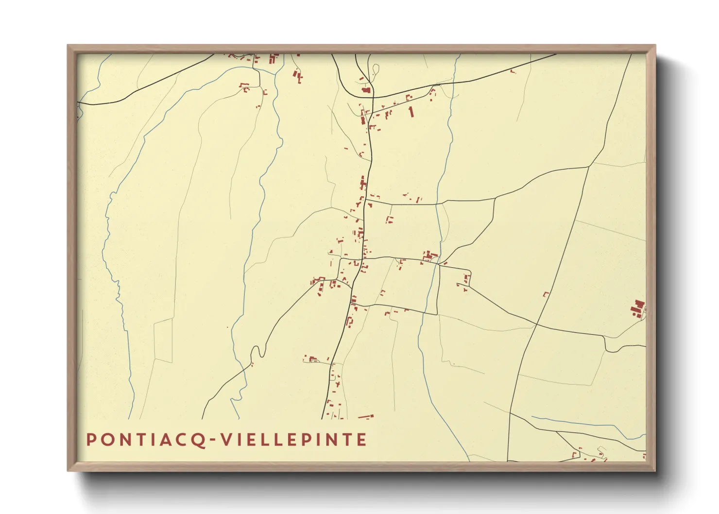 Une affiche de carte sur Pontiacq-Viellepinte