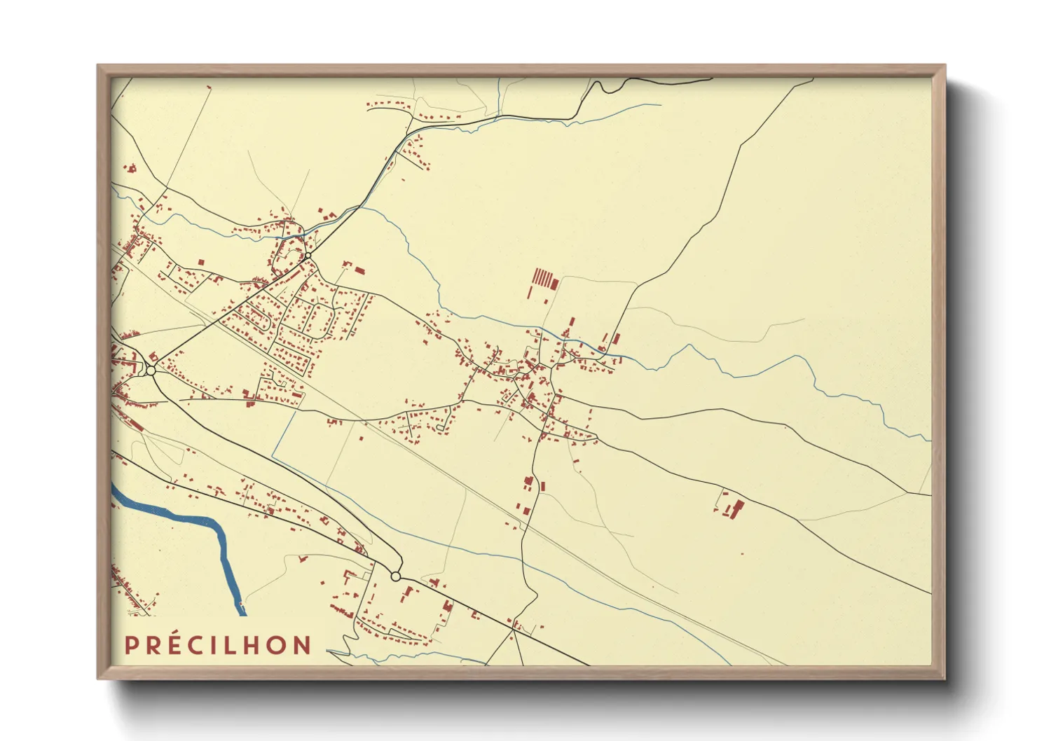 Une affiche de carte sur Précilhon