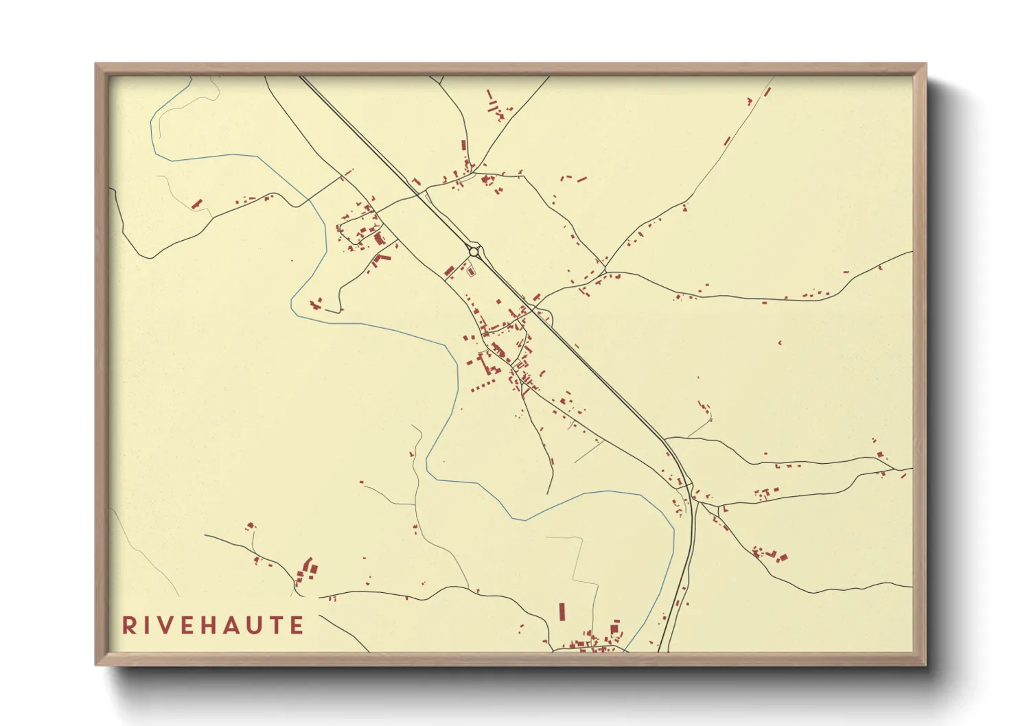 Une affiche de carte sur Rivehaute