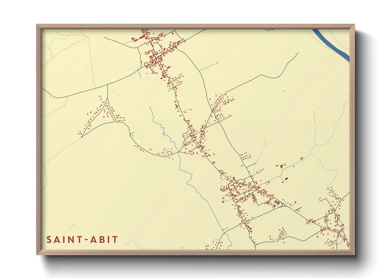 Une affiche de carte sur Saint-Abit