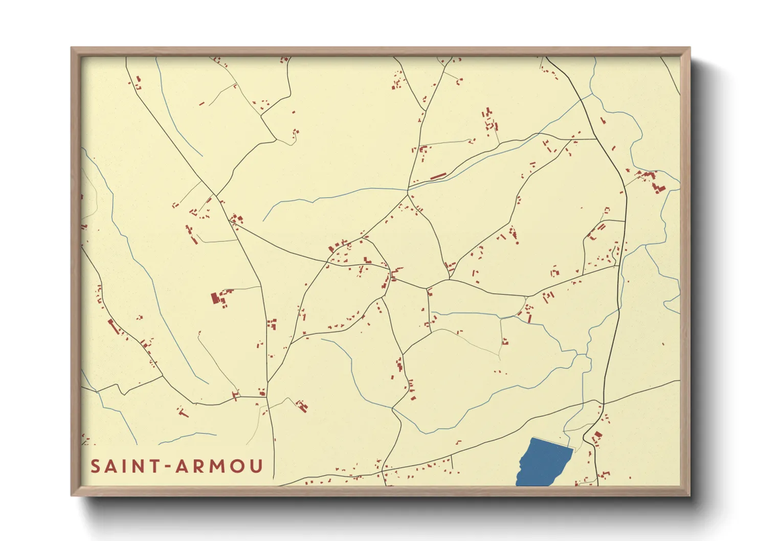 Une affiche de carte sur Saint-Armou