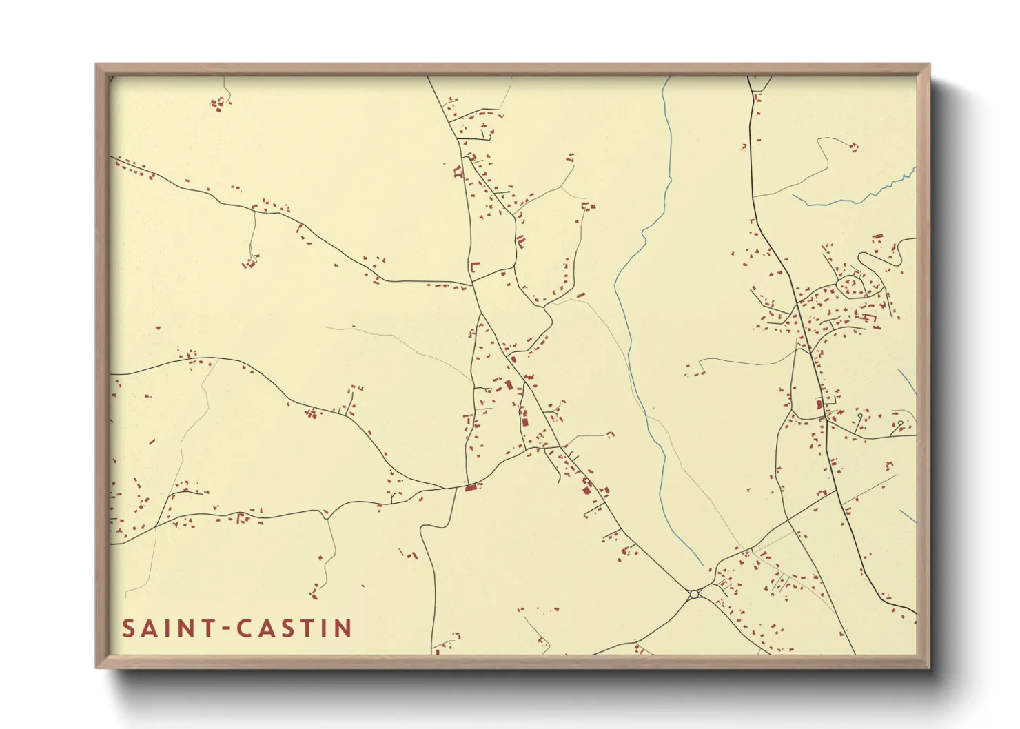 Une affiche de carte sur Saint-Castin