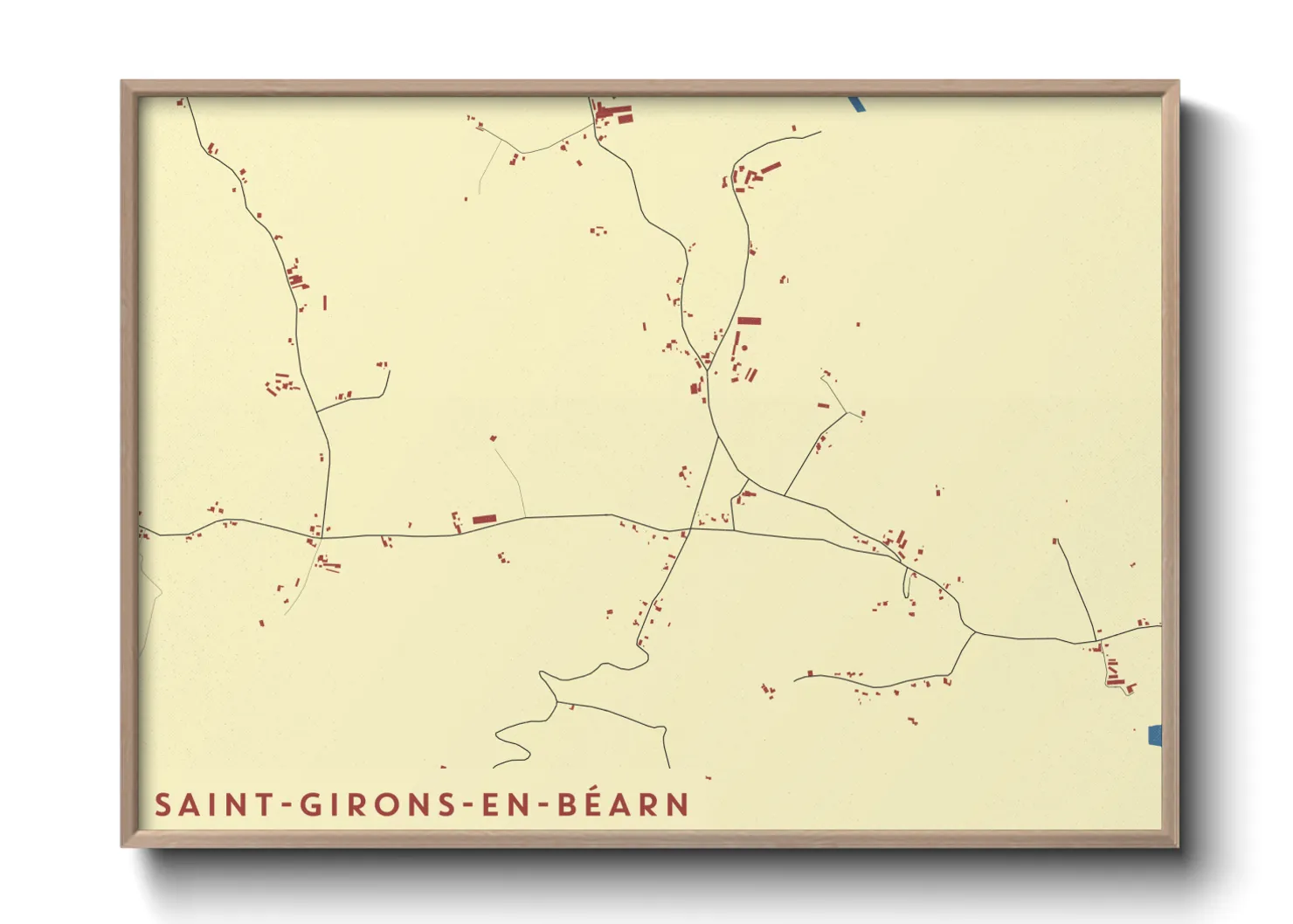 Une affiche de carte sur Saint-Girons-en-Béarn