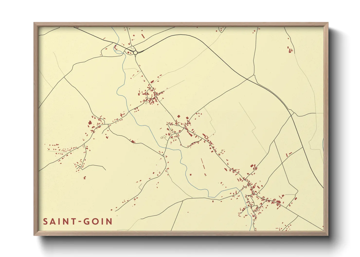 Une affiche de carte sur Saint-Goin