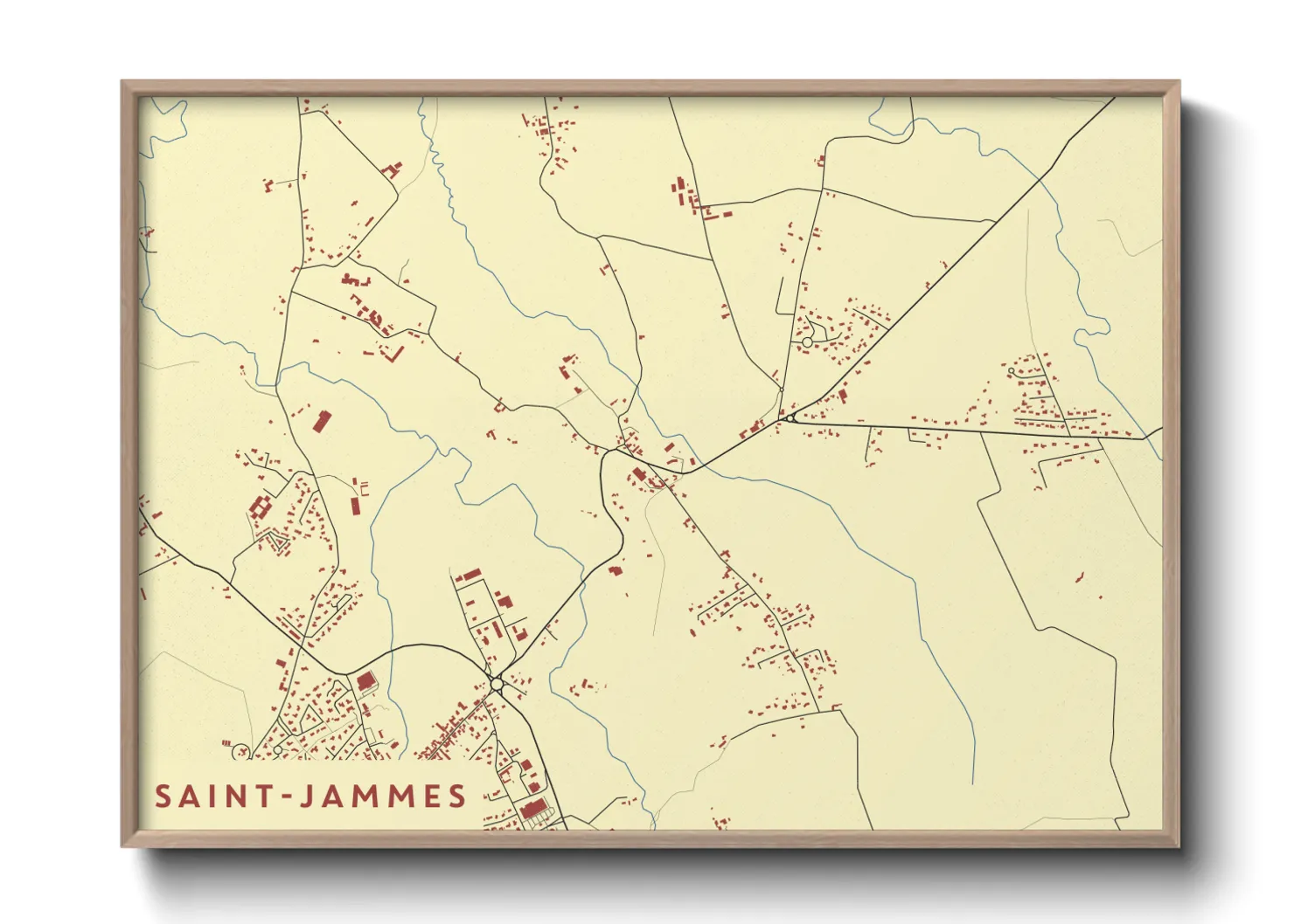 Une affiche de carte sur Saint-Jammes