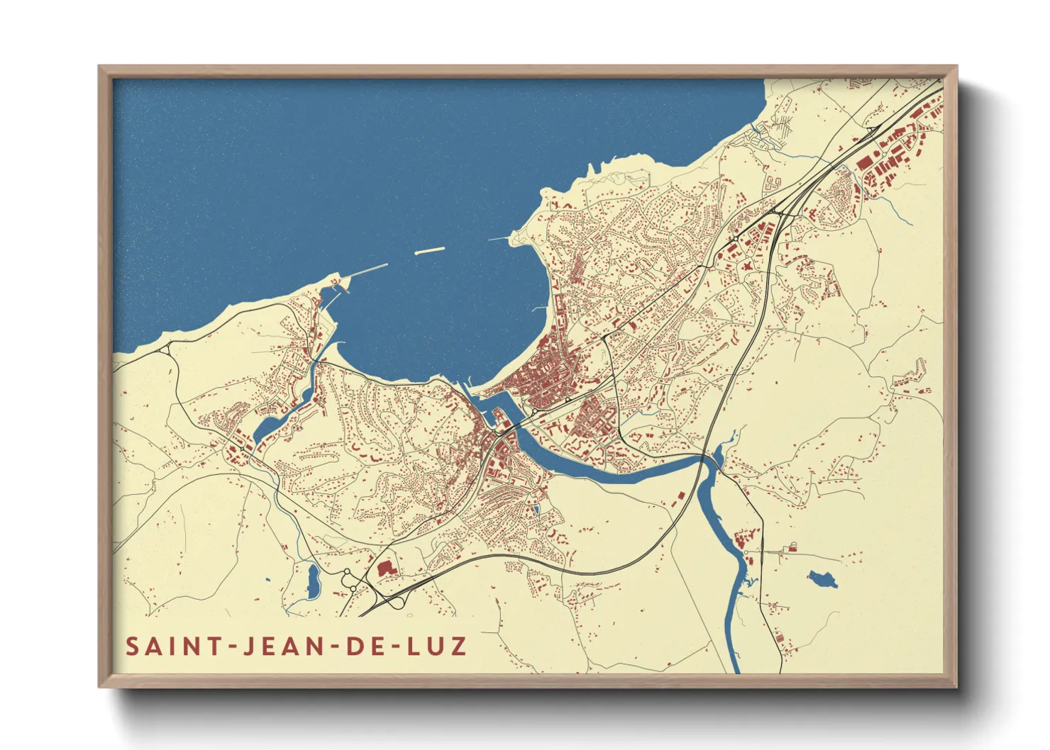 Une affiche de carte sur Saint-Jean-de-Luz