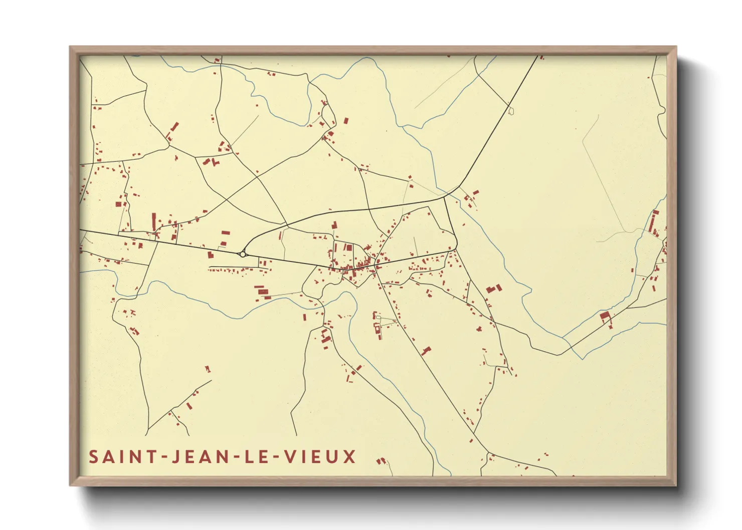 Une affiche de carte sur Saint-Jean-le-Vieux