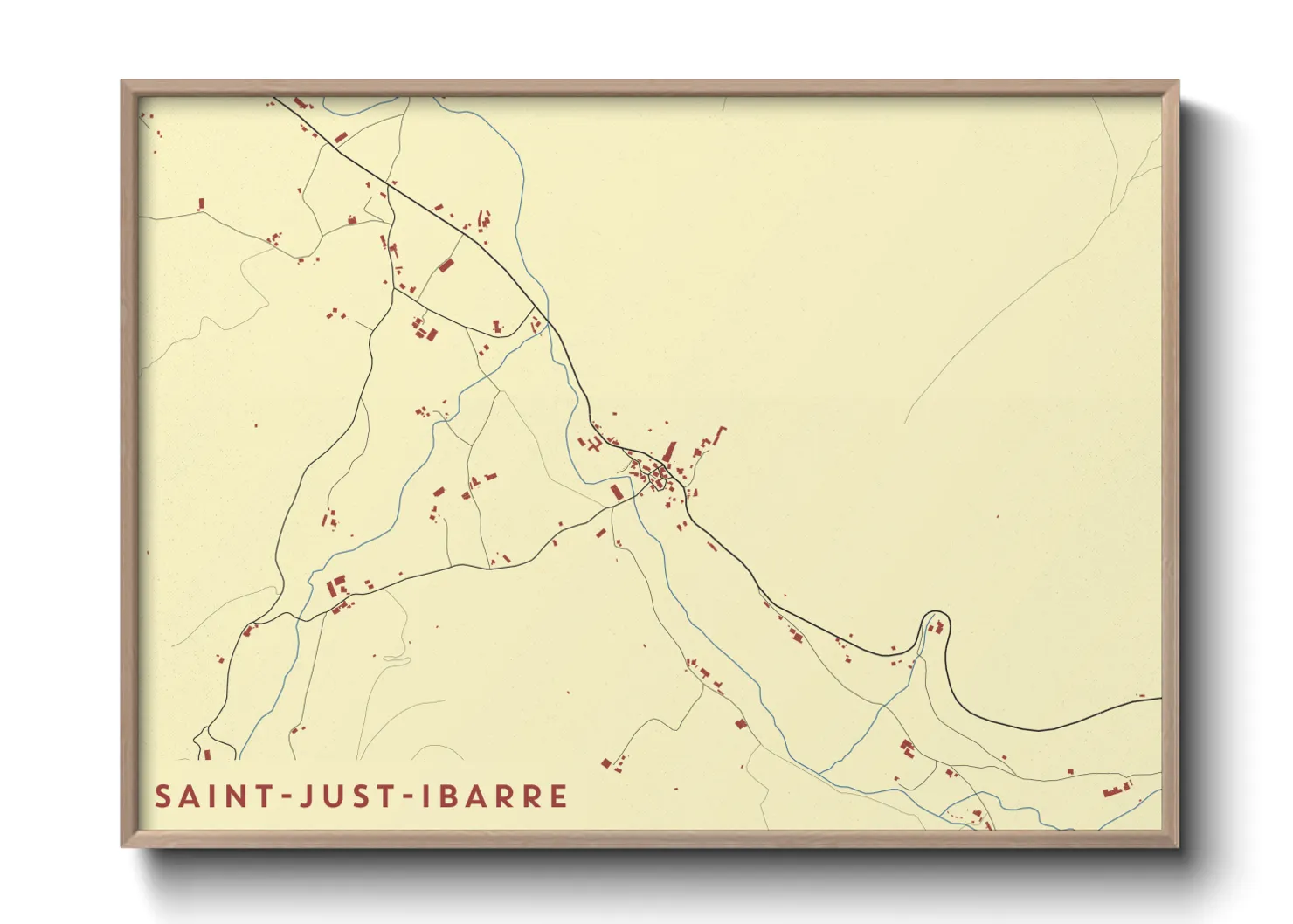 Une affiche de carte sur Saint-Just-Ibarre