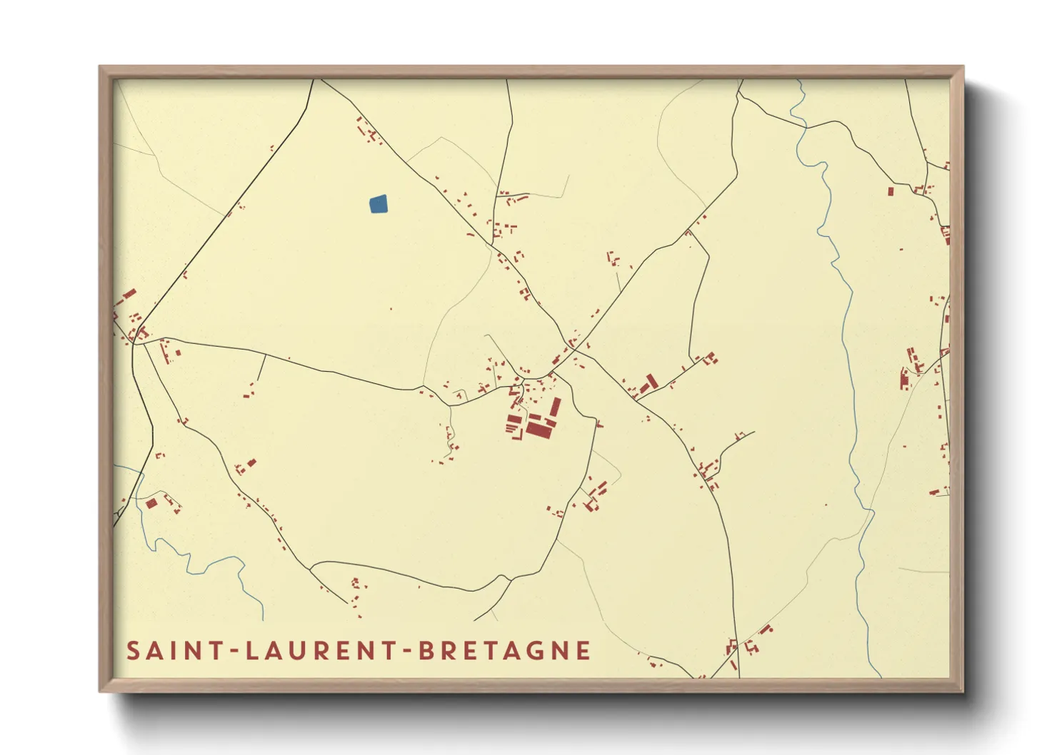 Une affiche de carte sur Saint-Laurent-Bretagne