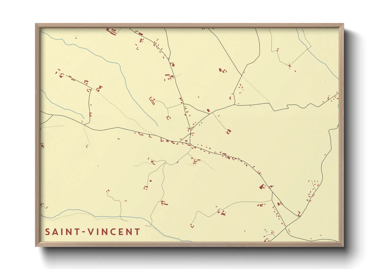 Une affiche de carte sur Saint-Vincent
