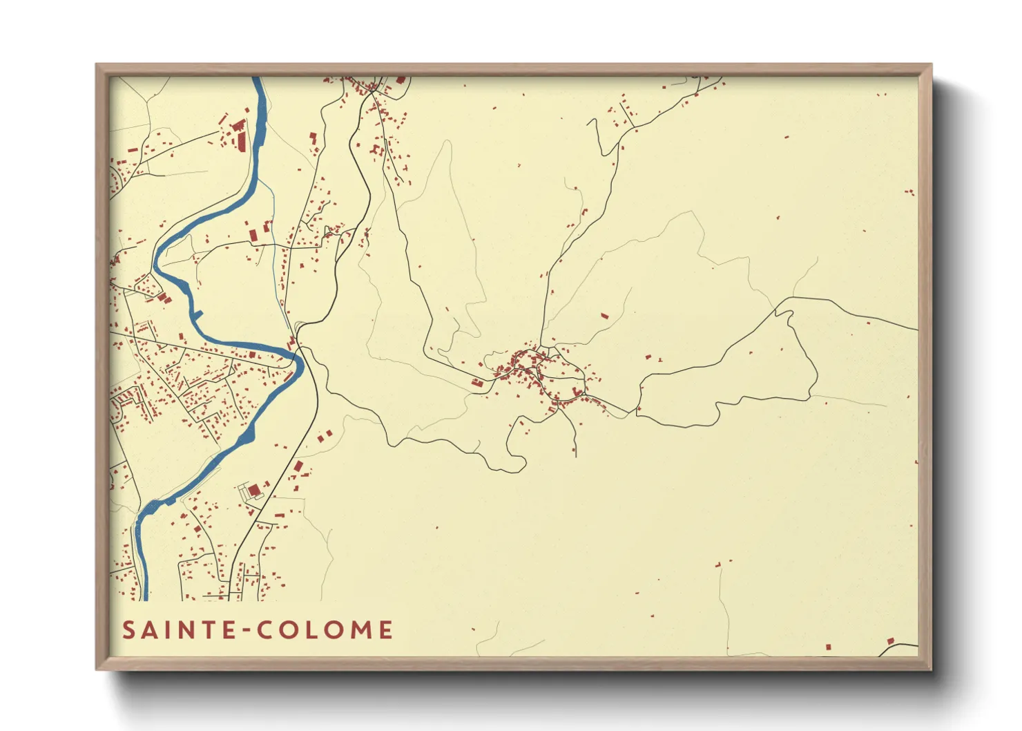Une affiche de carte sur Sainte-Colome