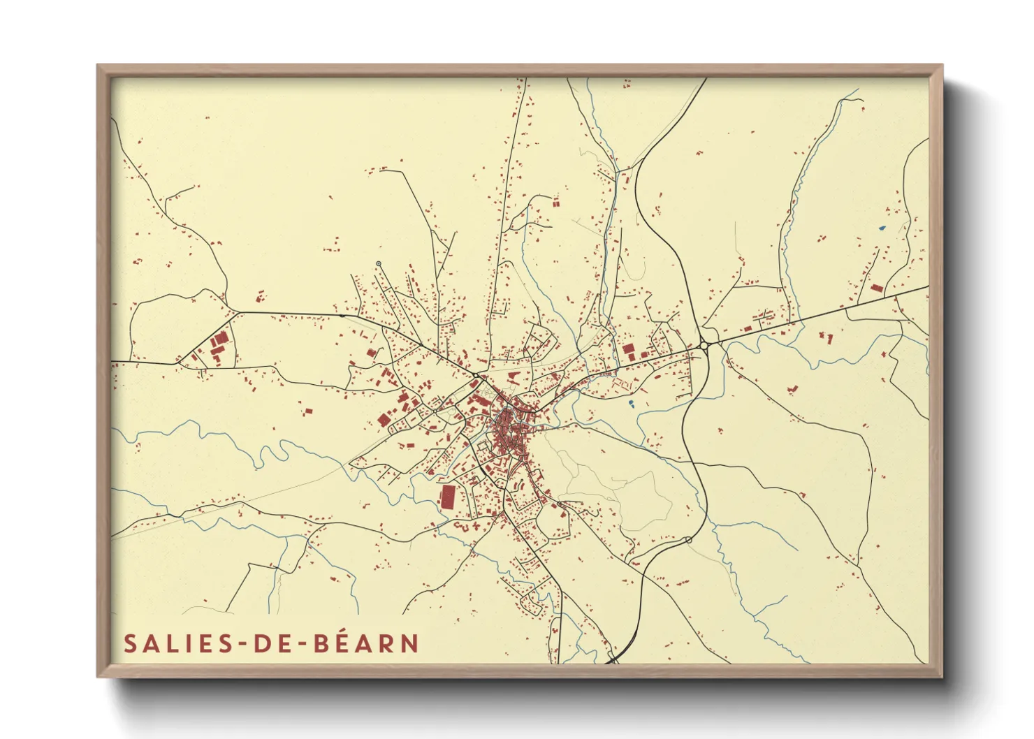 Une affiche de carte sur Salies-de-Béarn