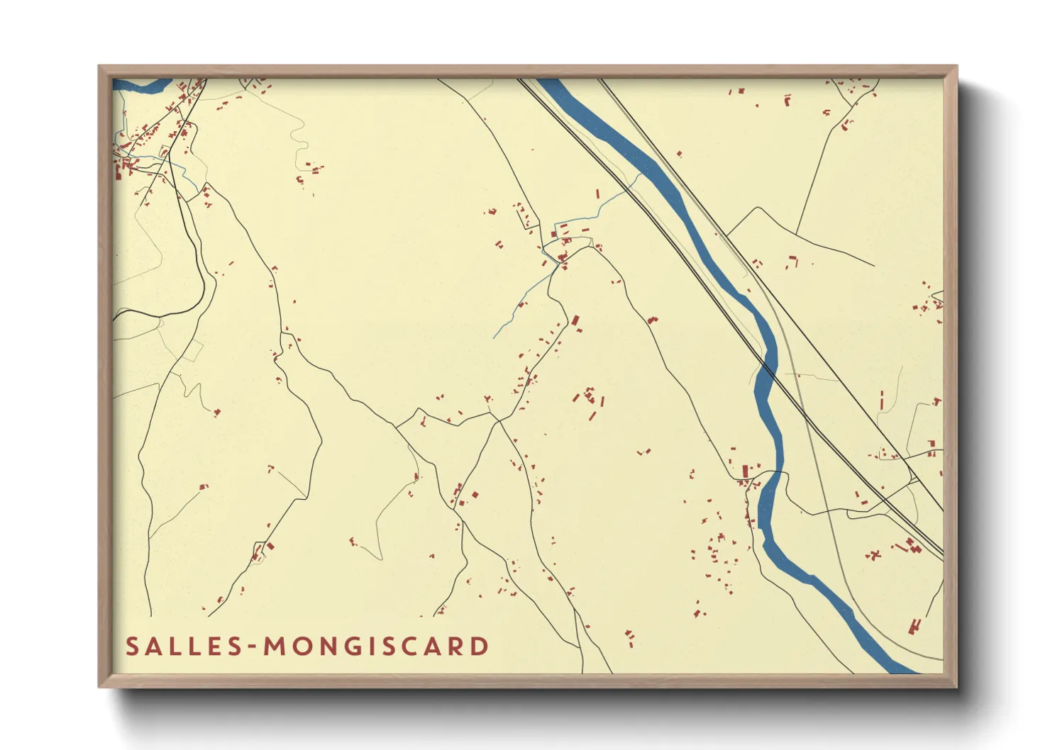 Une affiche de carte sur Salles-Mongiscard