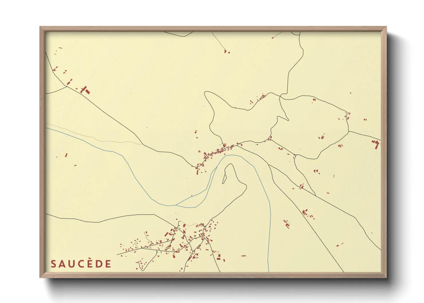 Une affiche de carte sur Saucède