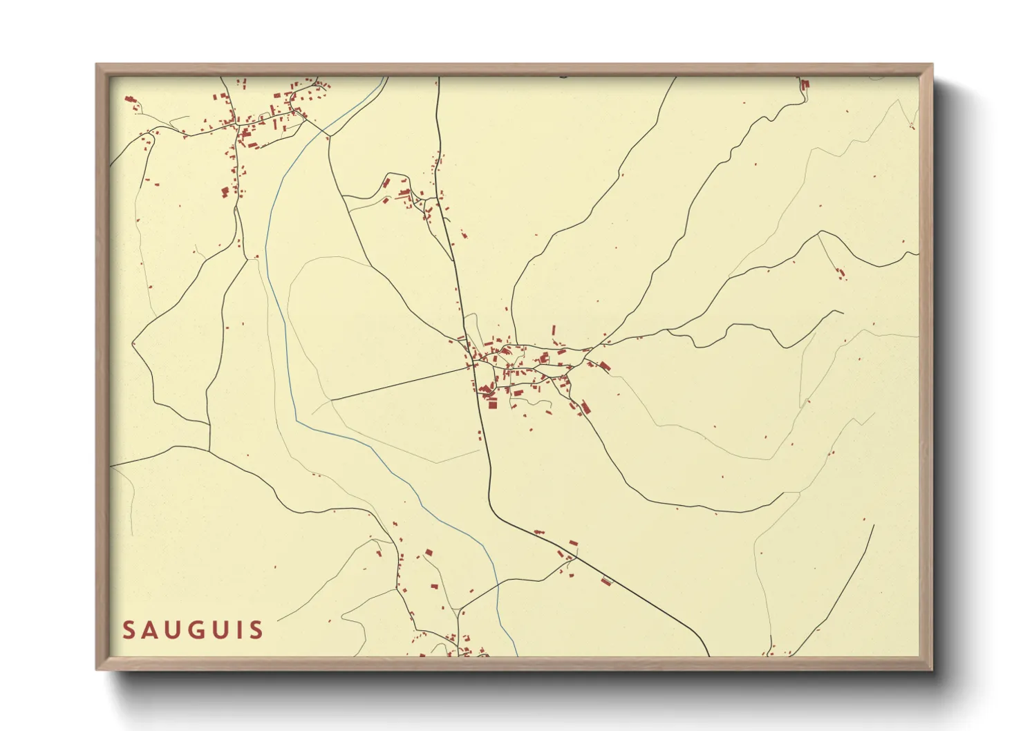 Une affiche de carte sur Sauguis