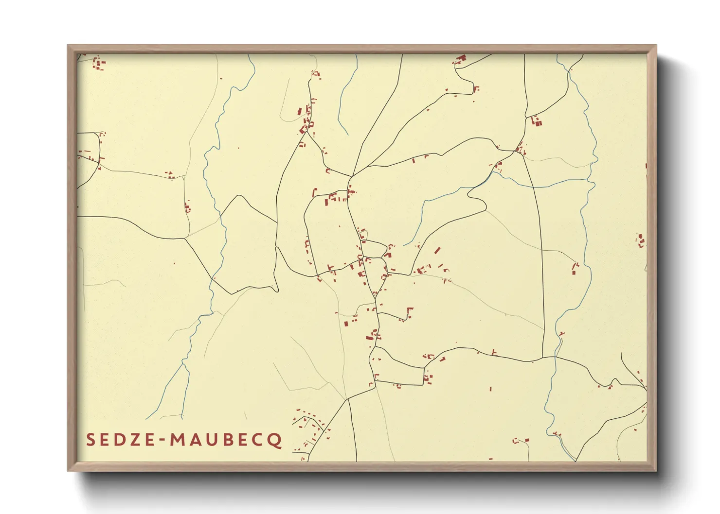 Une affiche de carte sur Sedze-Maubecq