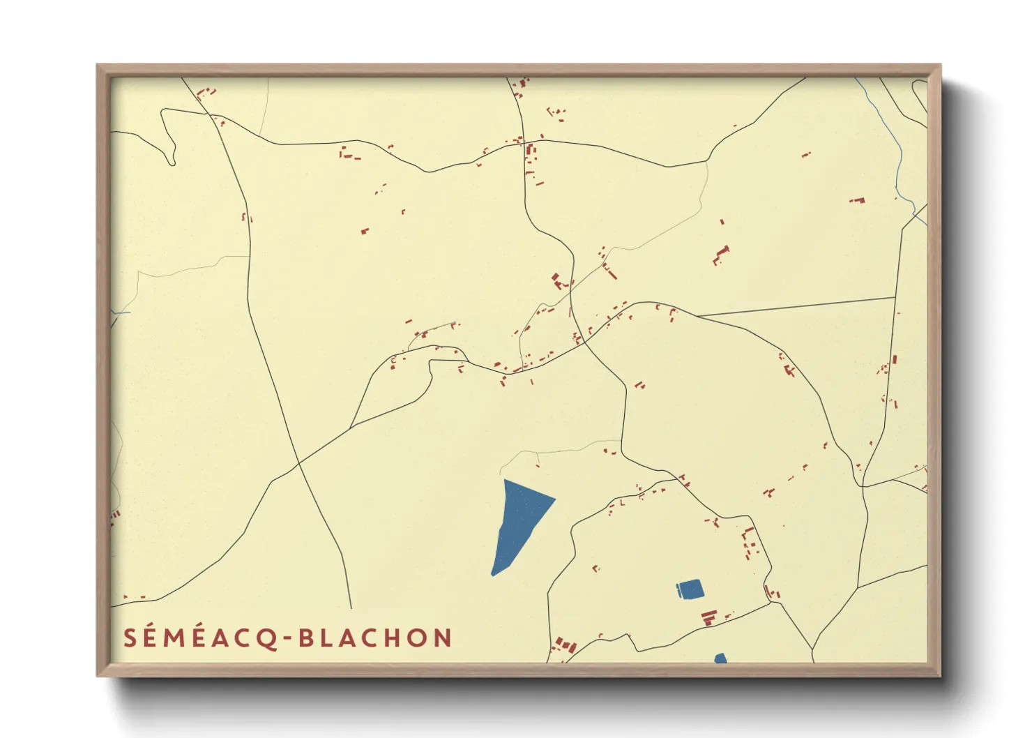 Une affiche de carte sur Séméacq-Blachon