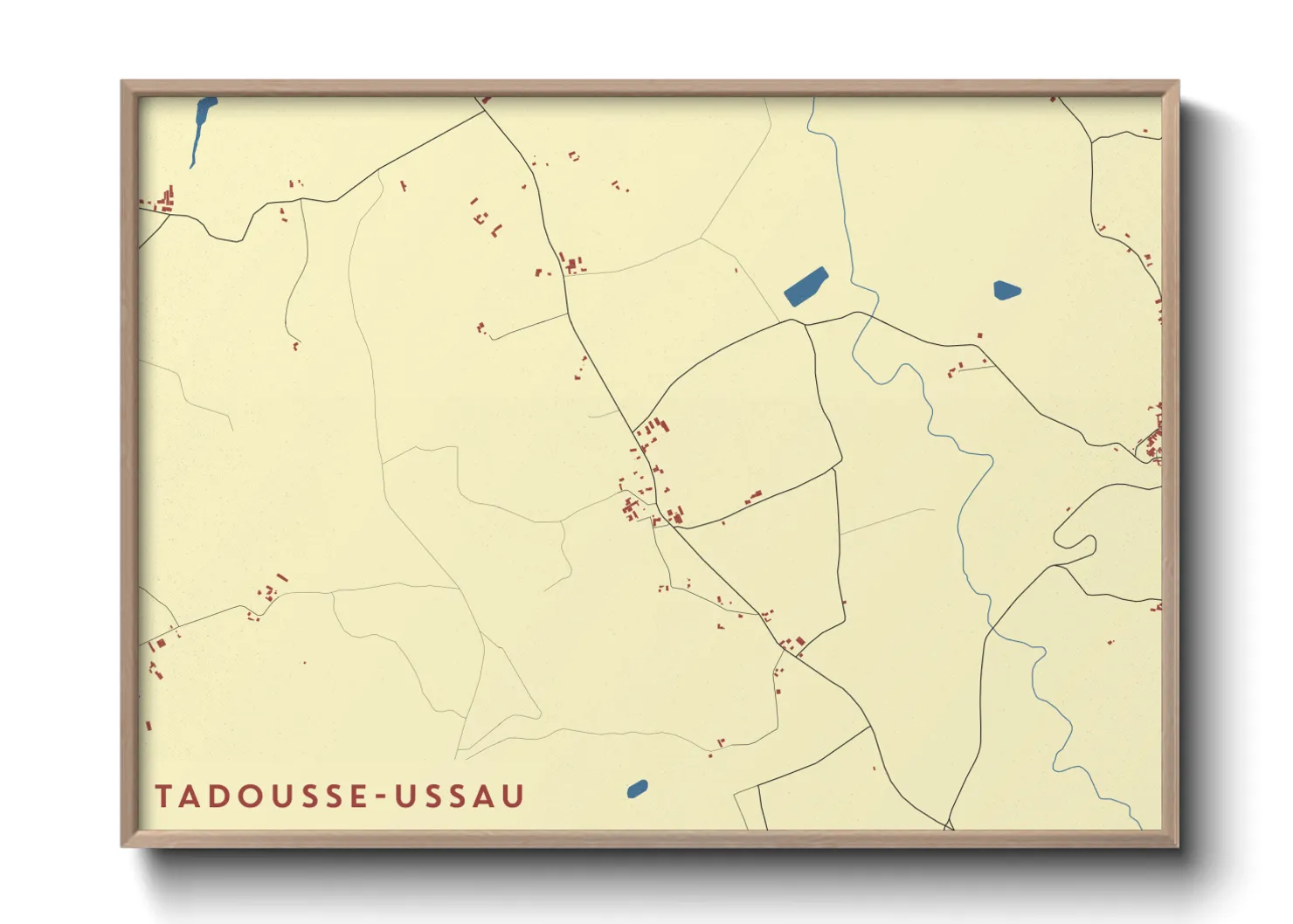 Une affiche de carte sur Tadousse-Ussau