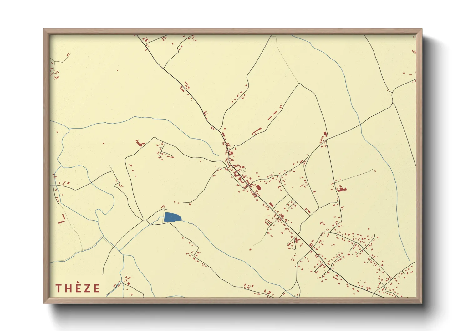 Une affiche de carte sur Thèze