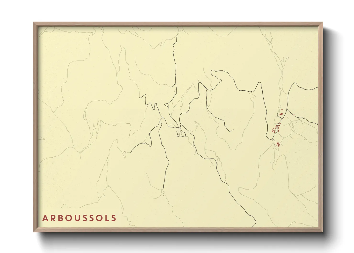 Une affiche de carte sur Arboussols