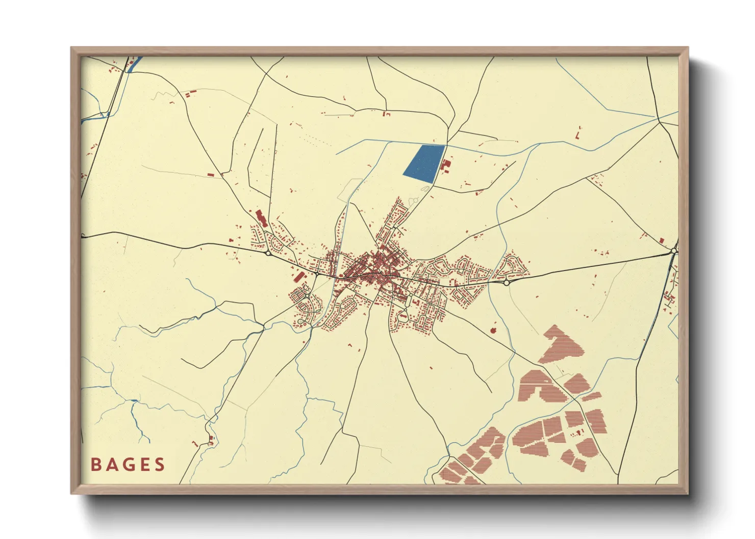 Une affiche de carte sur Bages