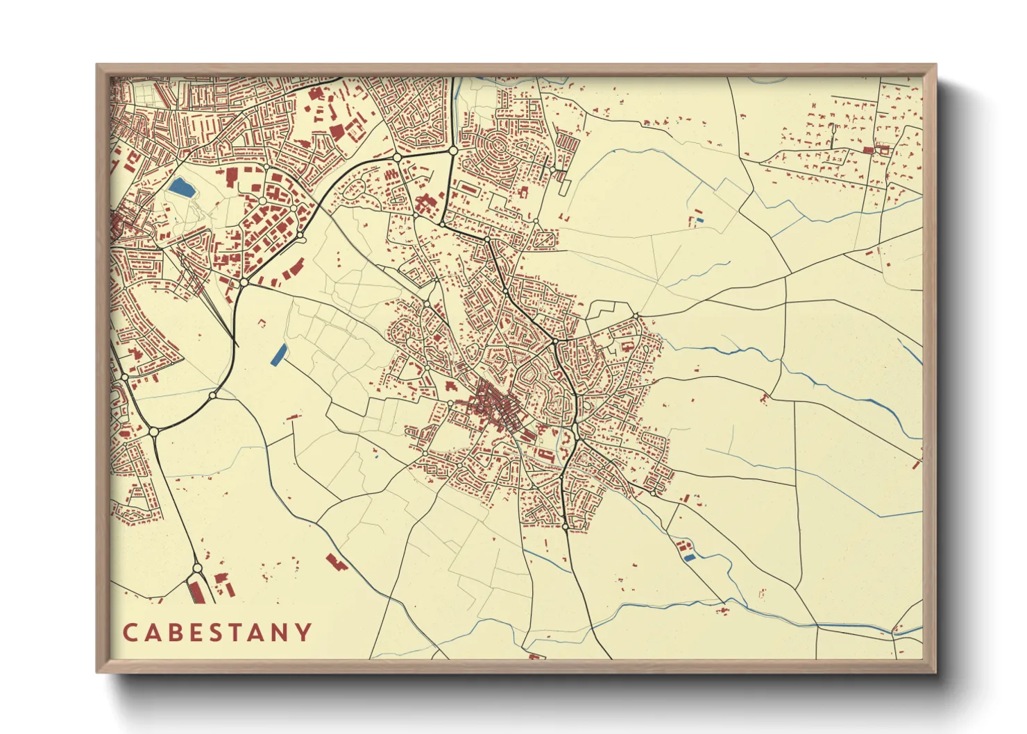 Une affiche de carte sur Cabestany