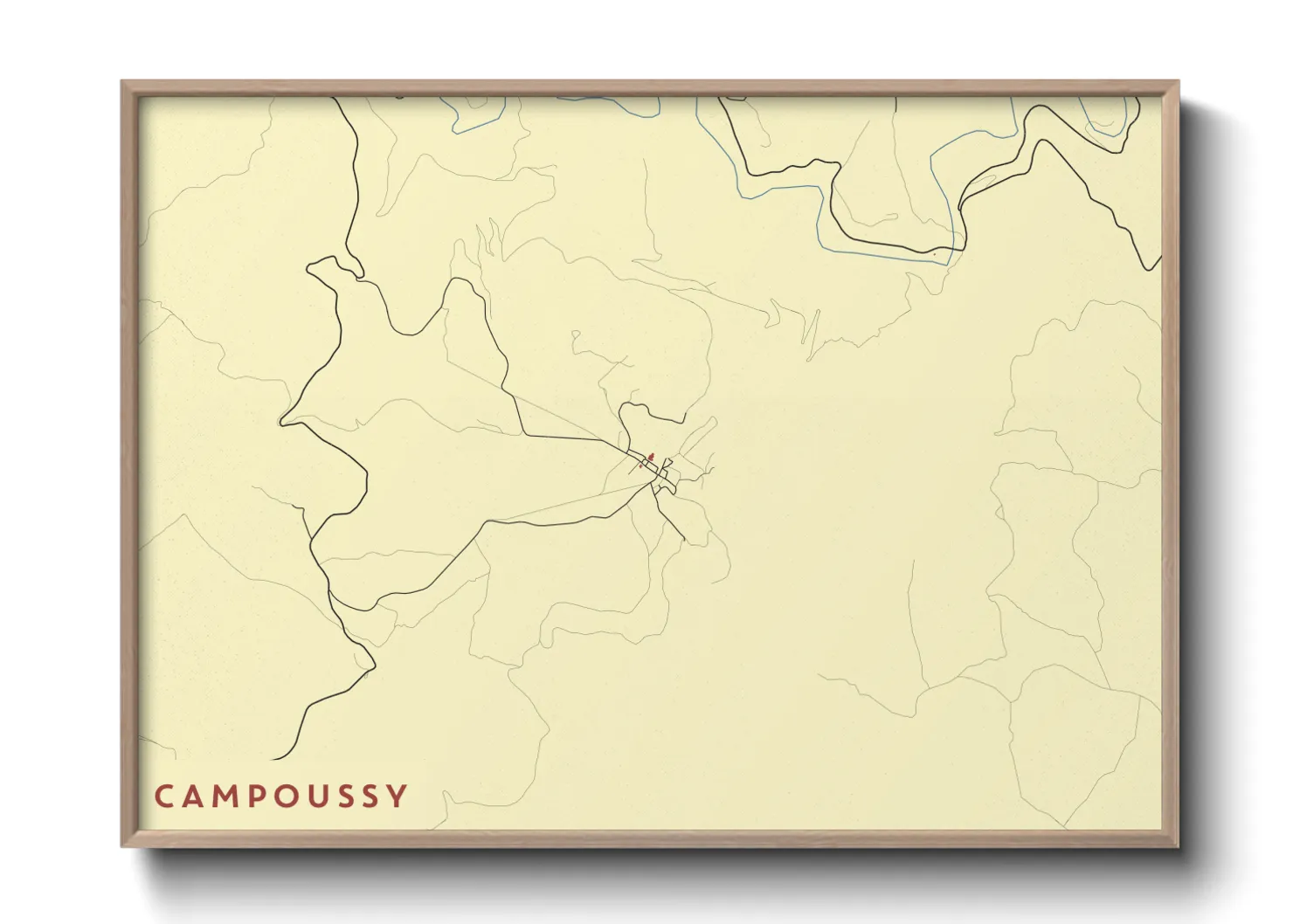 Une affiche de carte sur Campoussy