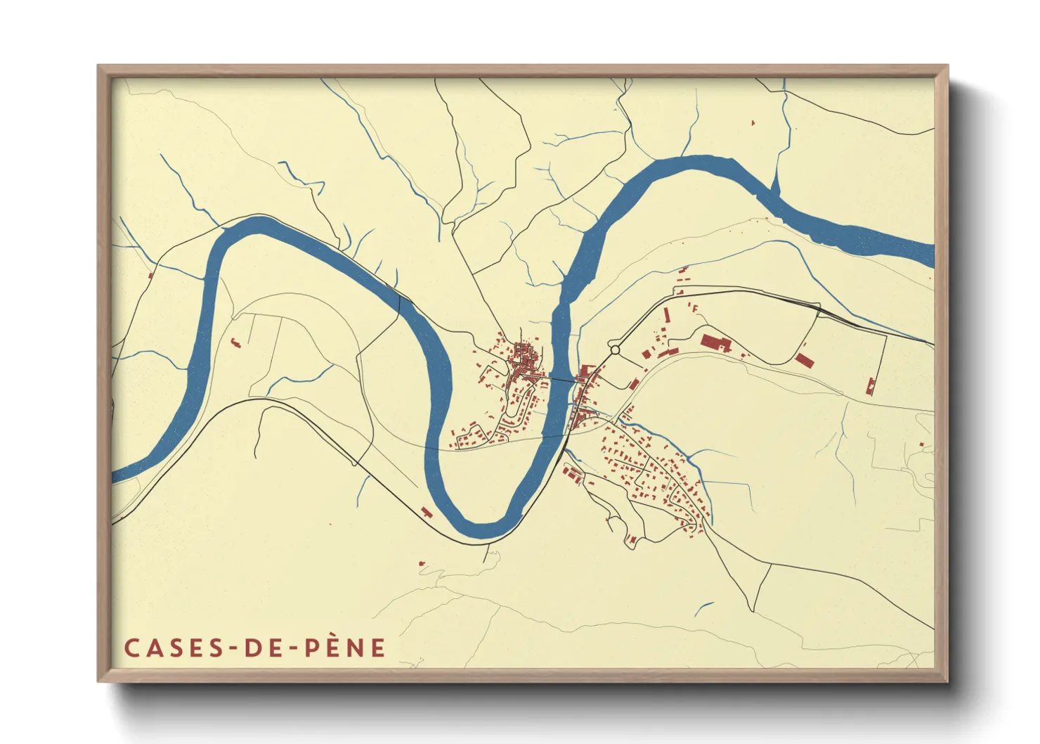 Une affiche de carte sur Cases-de-Pène