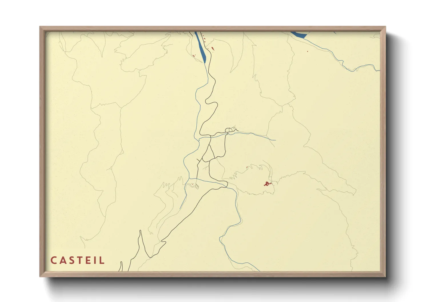 Une affiche de carte sur Casteil