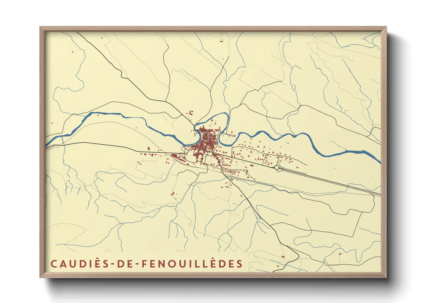 Une affiche de carte sur Caudiès-de-Fenouillèdes