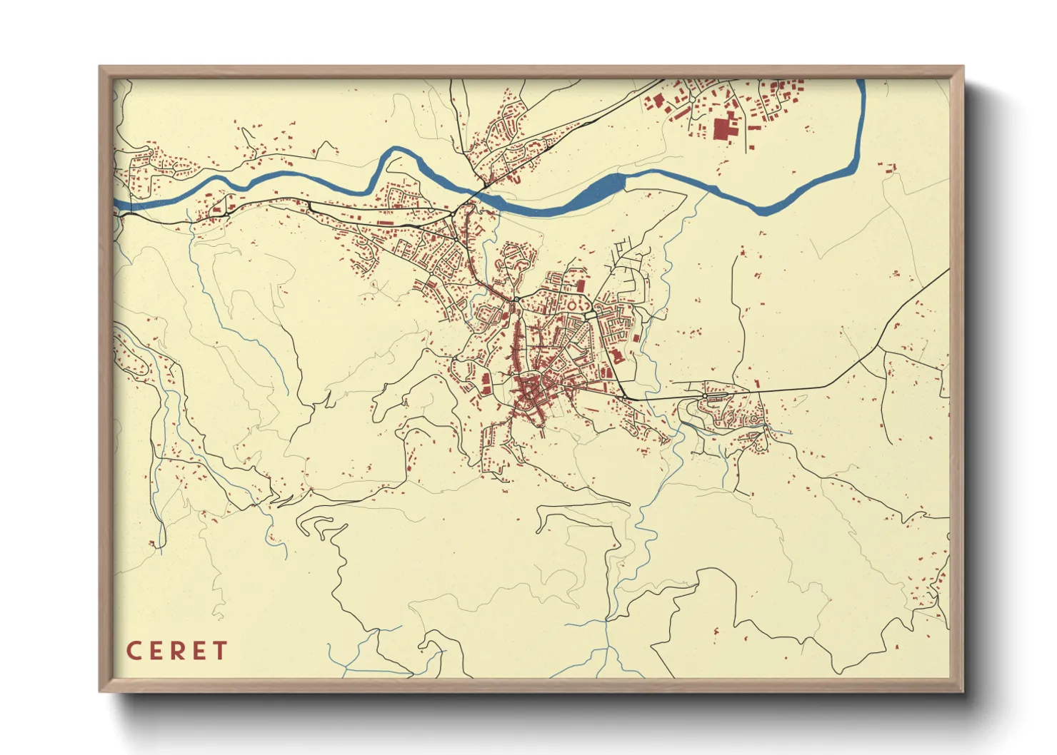 Une affiche de carte sur Ceret