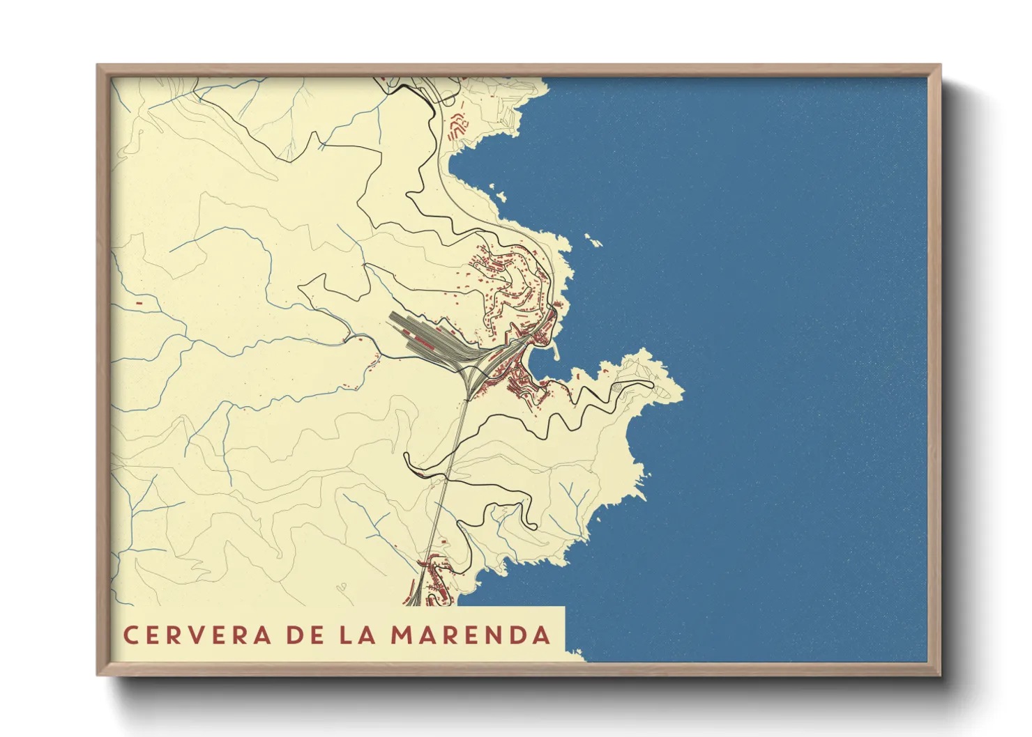 Une affiche de carte sur Cervera de la Marenda