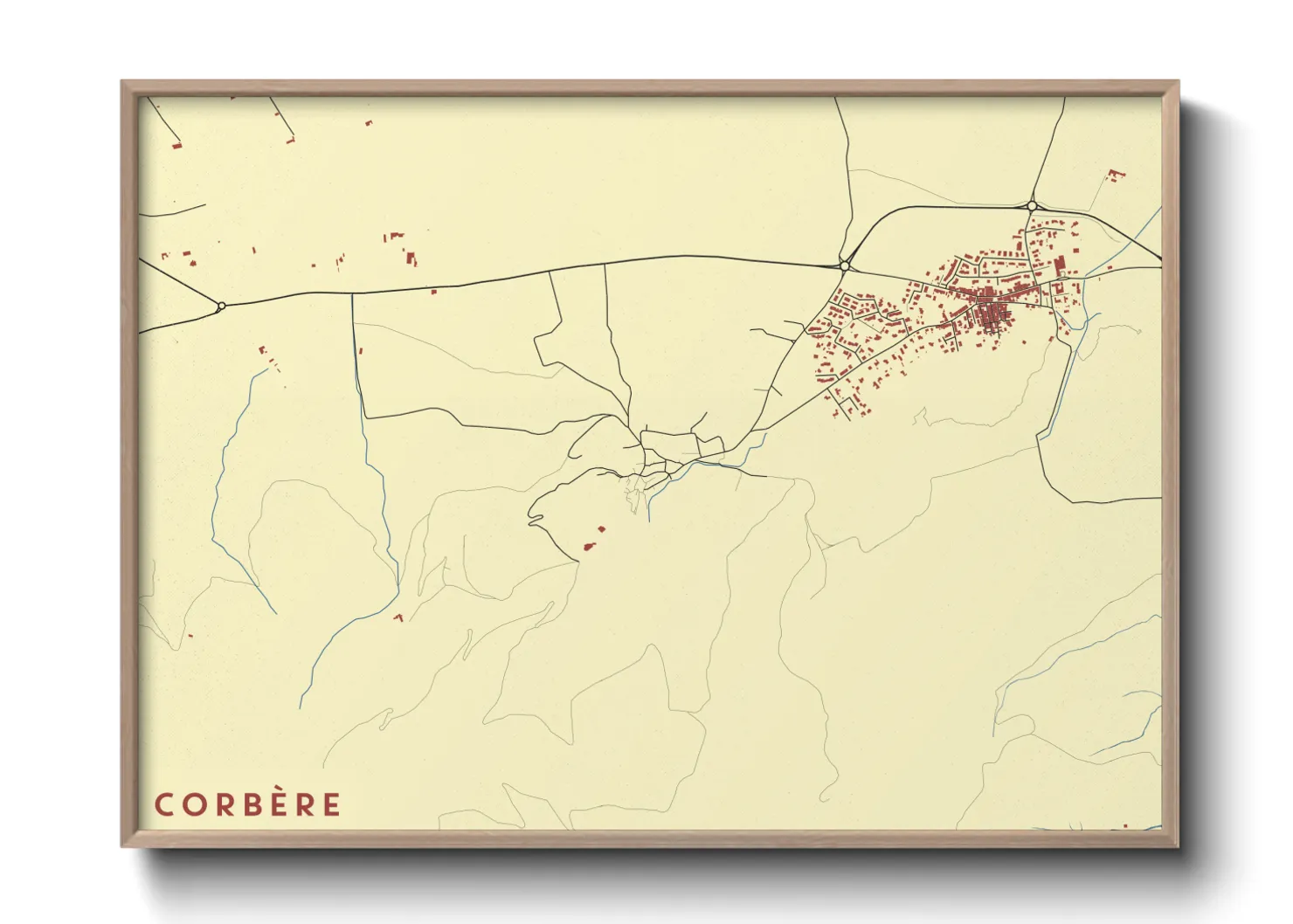 Une affiche de carte sur Corbère