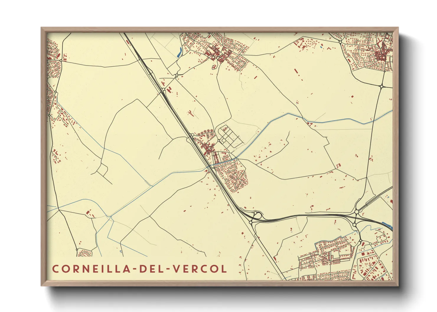 Une affiche de carte sur Corneilla-del-Vercol