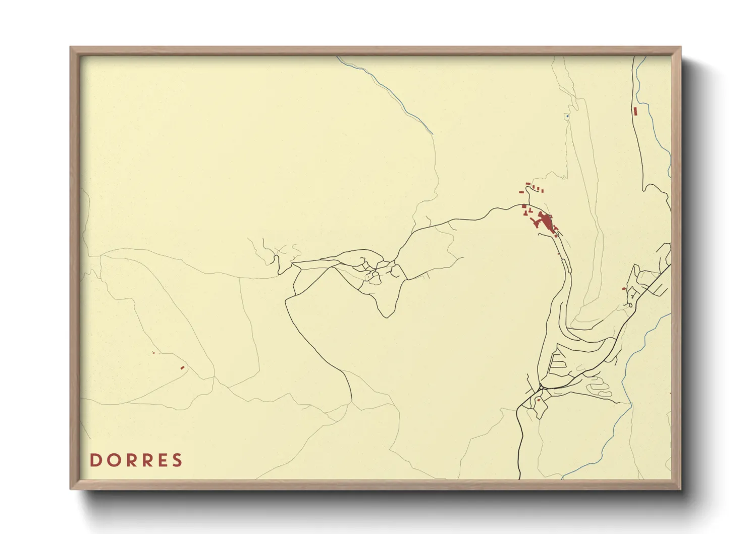 Une affiche de carte sur Dorres